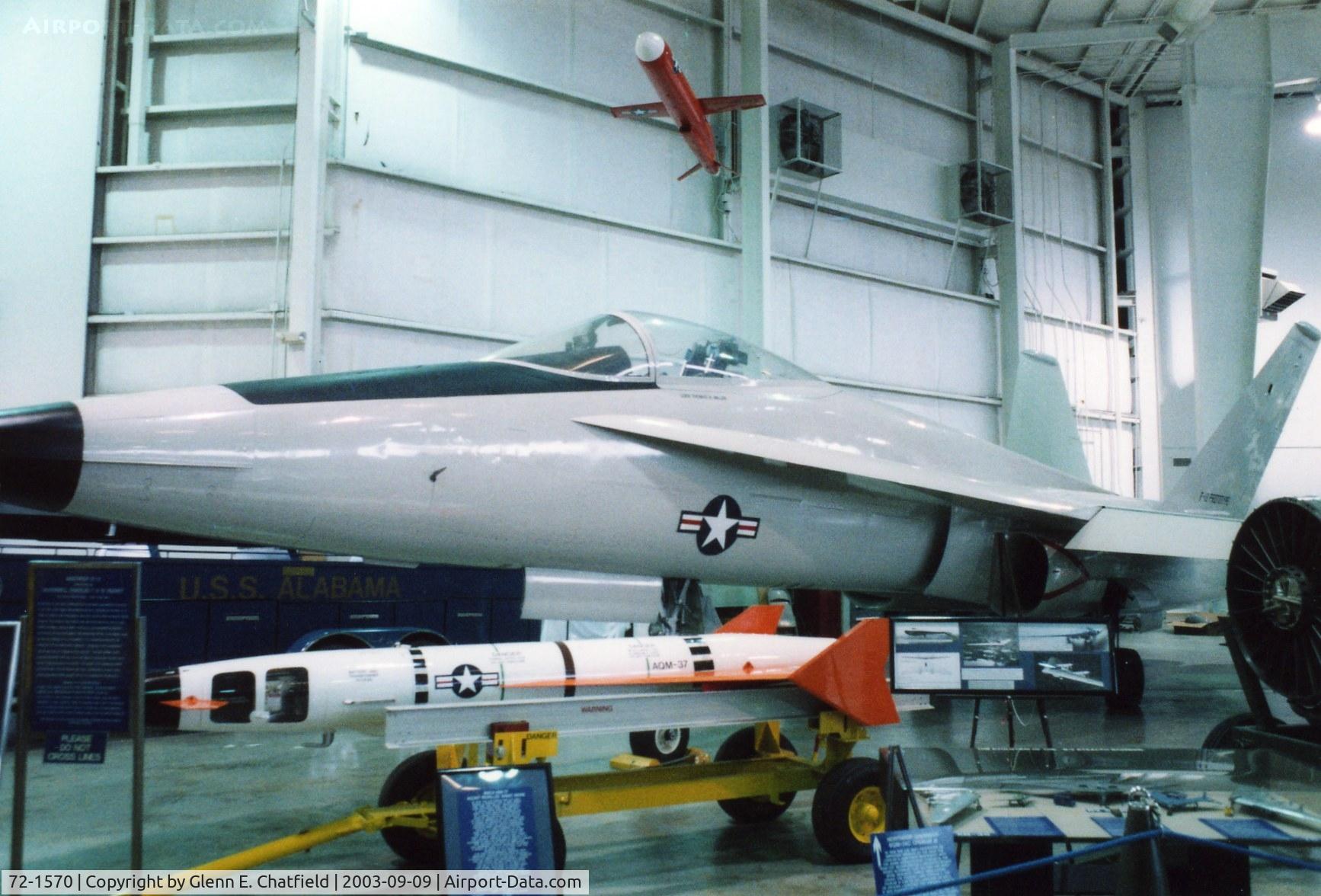 72-1570, 1973 Northrop YF-17A Cobra C/N C0002, YF-17A Cobra at the Battleship Alabama memorial
