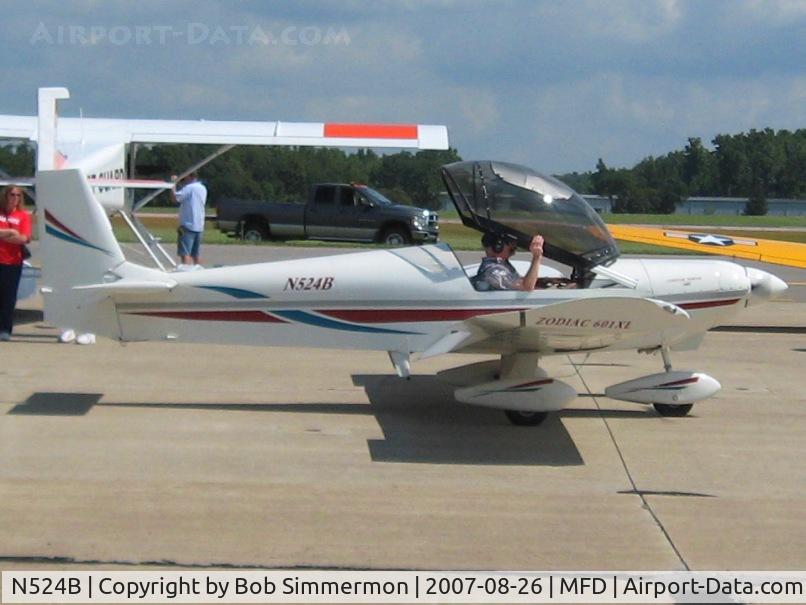 N524B, Zenair CH-601XL Zodiac C/N 6-6351, EAA MERFI event at Mansfield, OH