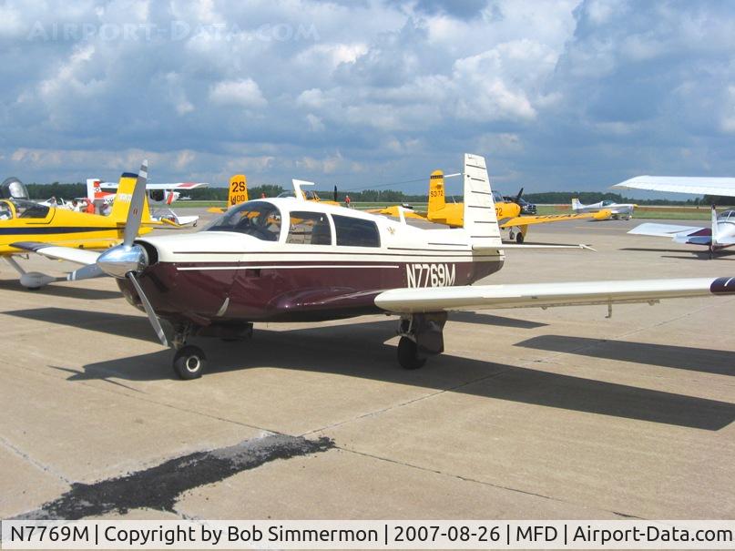 N7769M, 1974 Mooney M20F Executive C/N 22-0025, EAA MERFI event at Mansfield, OH