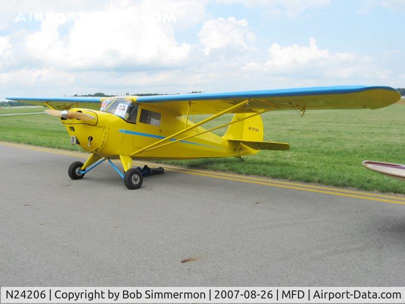 N24206, 1939 Aeronca 65-LA C/N L-6709, EAA MERFI event at Mansfield, OH