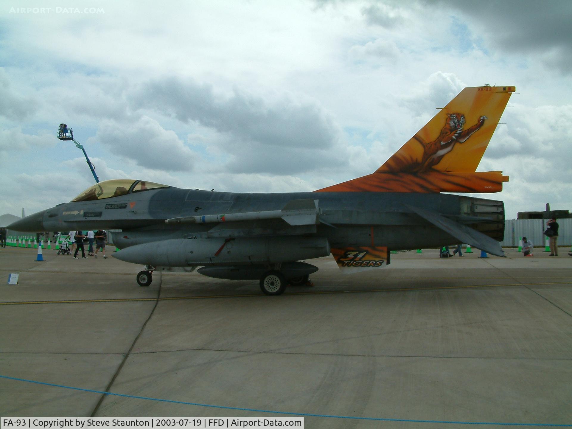 FA-93, 1980 SABCA F-16AM Fighting Falcon C/N 6H-93, Royal International Air Tattoo 2003
