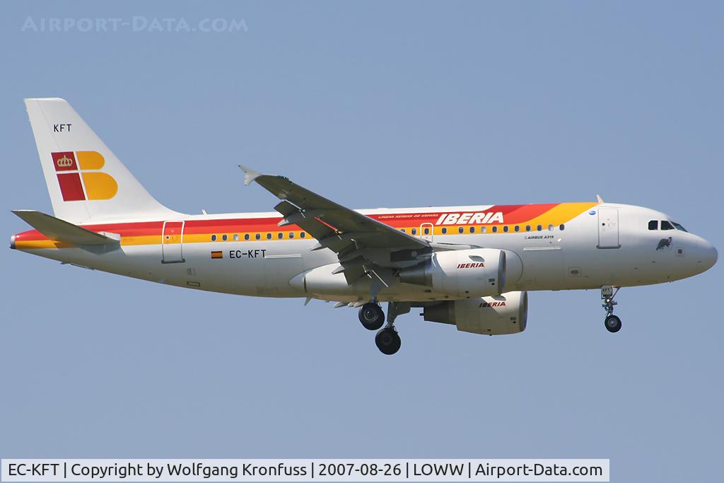 EC-KFT, 2007 Airbus A319-111 C/N 3179, little spanish Bus on short finals RWY34