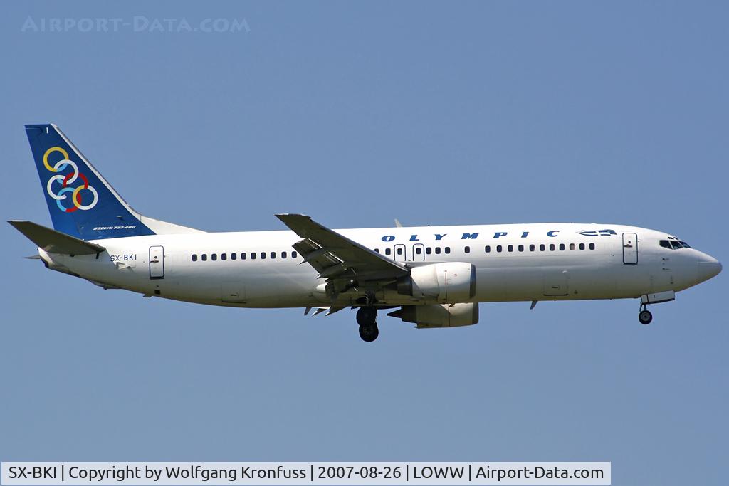 SX-BKI, 1990 Boeing 737-4Q8 C/N 24704/1855, arriving from burning Greece...