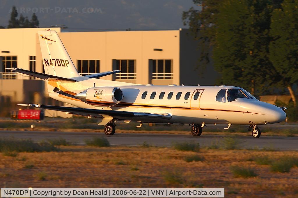 N470DP, 1995 Cessna 560 Citation Ultra C/N 560-0291, Executive Air Taxi 1995 Cessna 560 Citation Ultra starting her takeoff roll on RWY 16R in great evening light enroute to Bakersfield Meadows Field (KBFL).