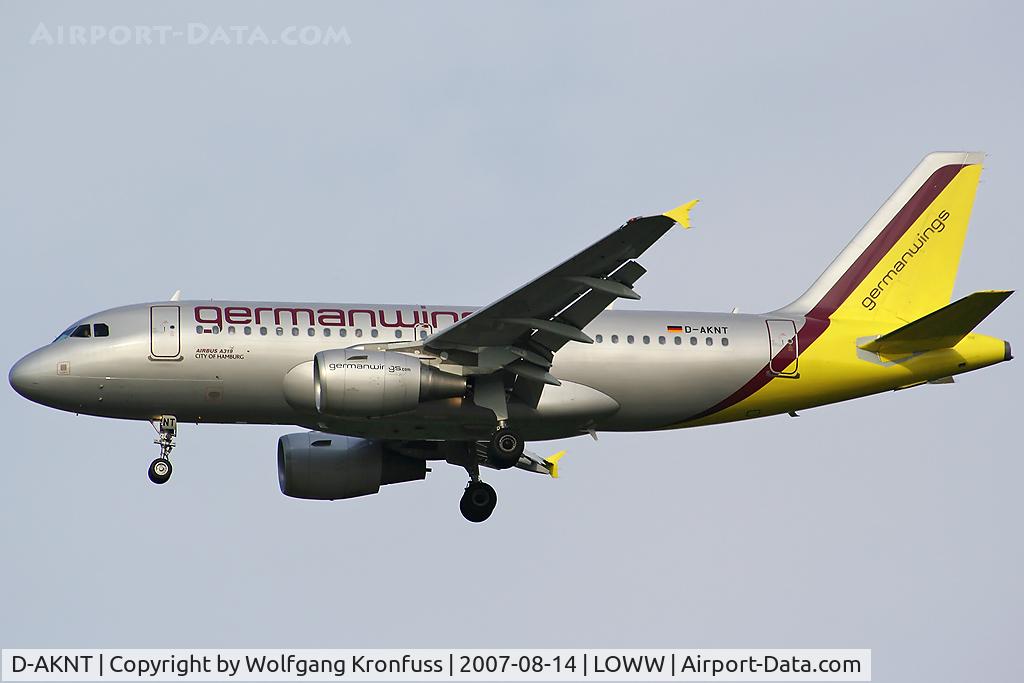 D-AKNT, 2005 Airbus A319-112 C/N 2607, still waiting to catch 4U's 