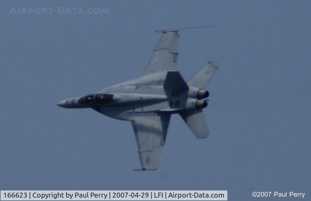 166623, Boeing F/A-18F Super Hornet C/N F116, A vortex machine!  Look at those stream off the LERX