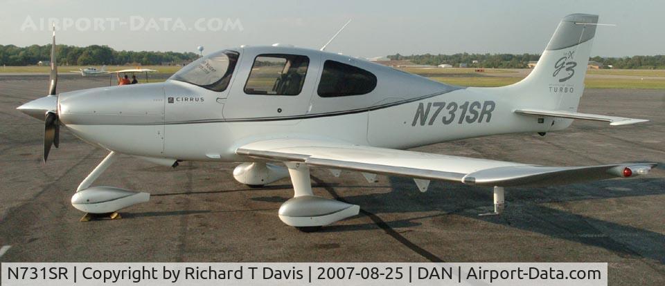 N731SR, 2007 Cirrus SR22 C/N 2443, 2007 Cirrus SR22 in Danviile Va. with its beautiful two tone paint.The Wright Brothers would be proud.
