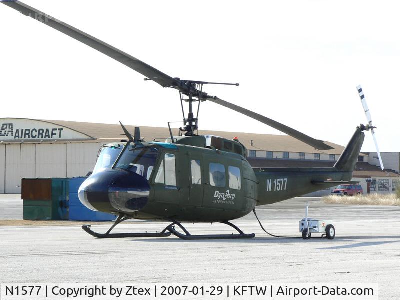 N1577, 1965 Bell UH-1H Iroquois C/N 4621, Dyncorp UH-1 ready for flight.