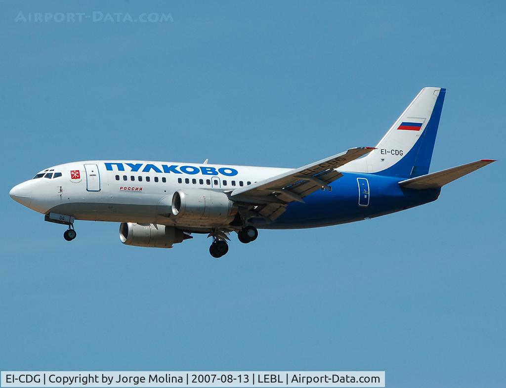 EI-CDG, 1992 Boeing 737-548 C/N 25738, Short final RWY 25R, with 
