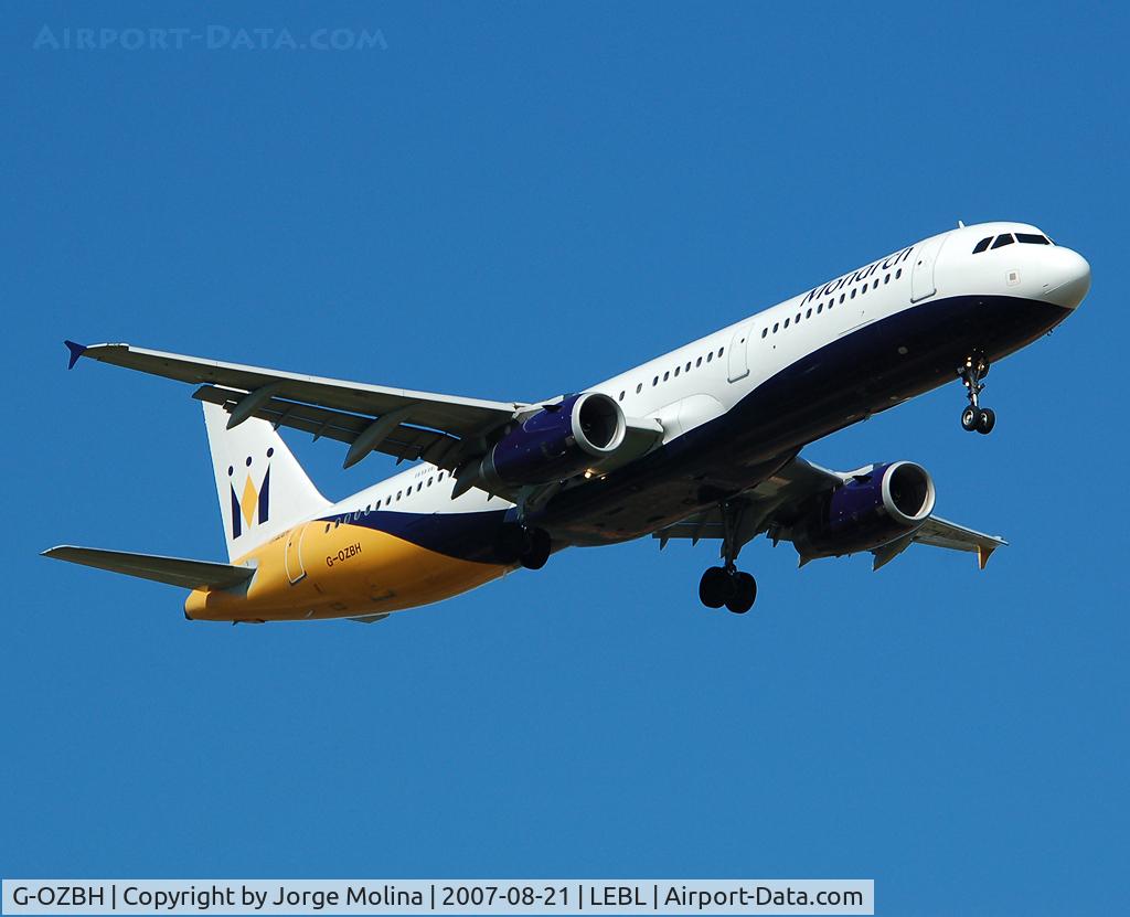 G-OZBH, 2004 Airbus A321-231 C/N 2105, Monarch in approach RWY 07L.