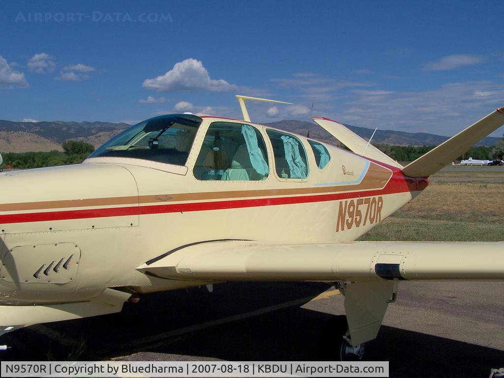 N9570R, 1959 Beech K35 Bonanza C/N D-6133, Parked at Boulder