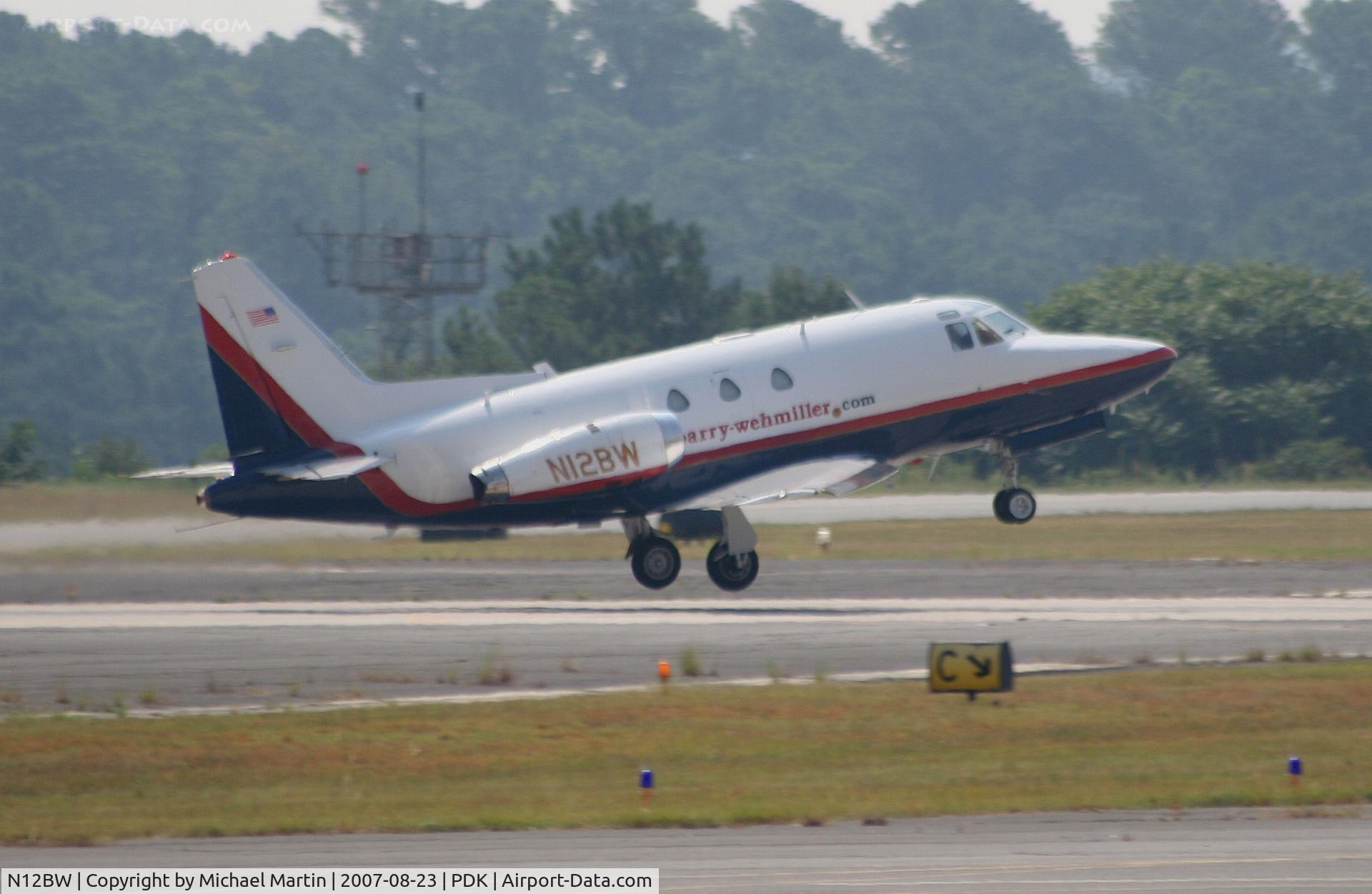 N12BW, 1972 North American NA-265-40 Sabreliner C/N 282-99, Departing PDK enroute to SUS