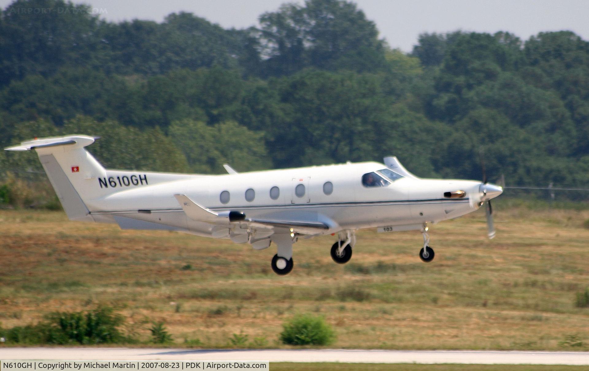 N610GH, 2003 Pilatus PC-12 C/N 103, Taking off from Runway 20L
