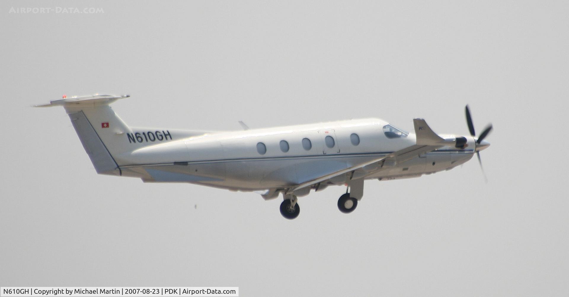 N610GH, 2003 Pilatus PC-12 C/N 103, Departing PDK on round trip mission