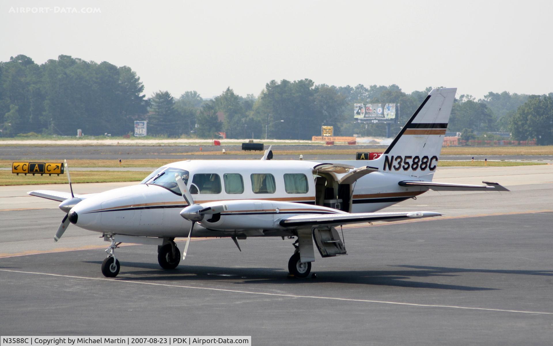 N3588C, 1980 Piper PA-31-350 Chieftain C/N 31-8052126, Tied down @ Mercury Air Center