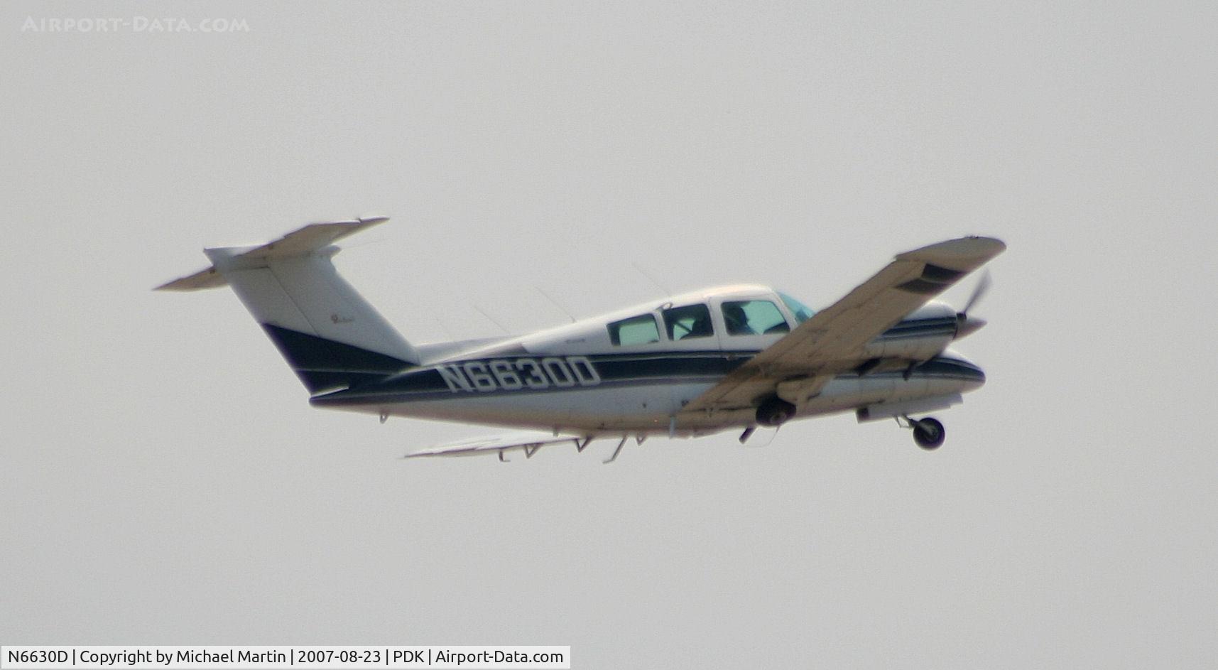 N6630D, 1979 Beech 76 Duchess C/N ME-221, Departing PDK on round trip mission