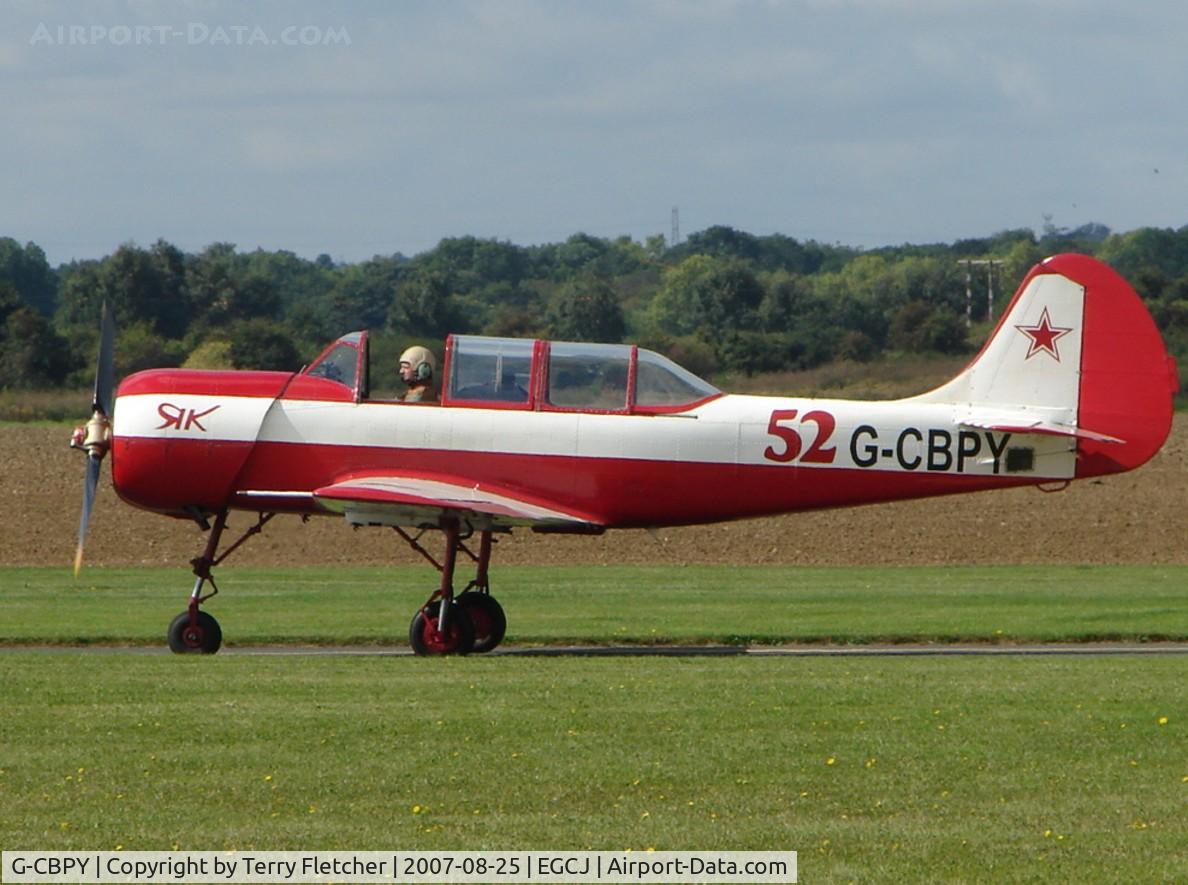G-CBPY, 1980 Bacau Yak-52 C/N 800708, 2007 PFA Regional Rally at Sherburn , Yorkshire , UK