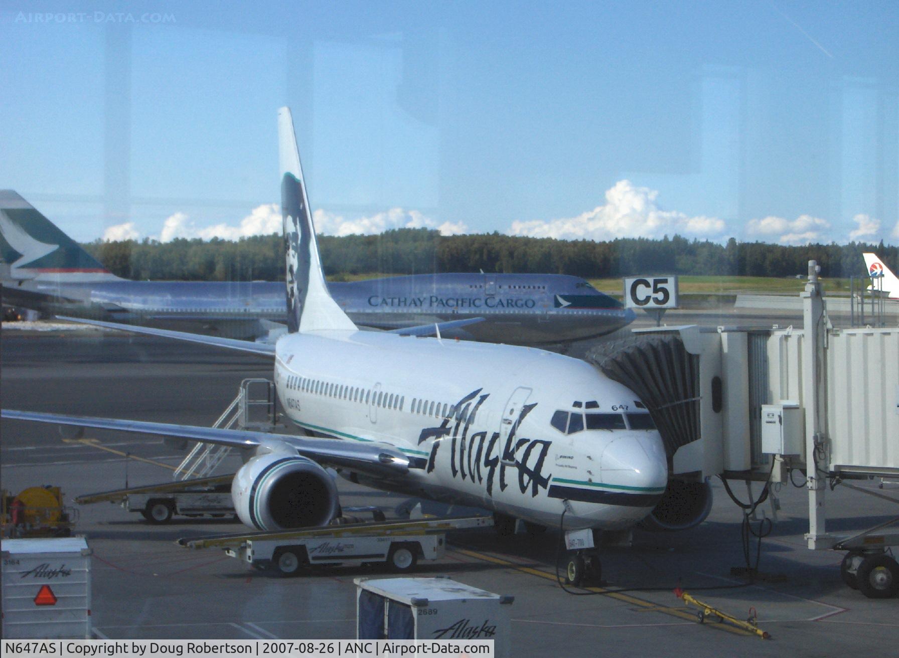 N647AS, 2003 Boeing 737-790 C/N 33012, 2003 Boeing 737-790 of Alaska Airlines, two CFM56-7B20 20,600 lb st turbofans. Flight 185 departing to Fairbanks Int'l FAI