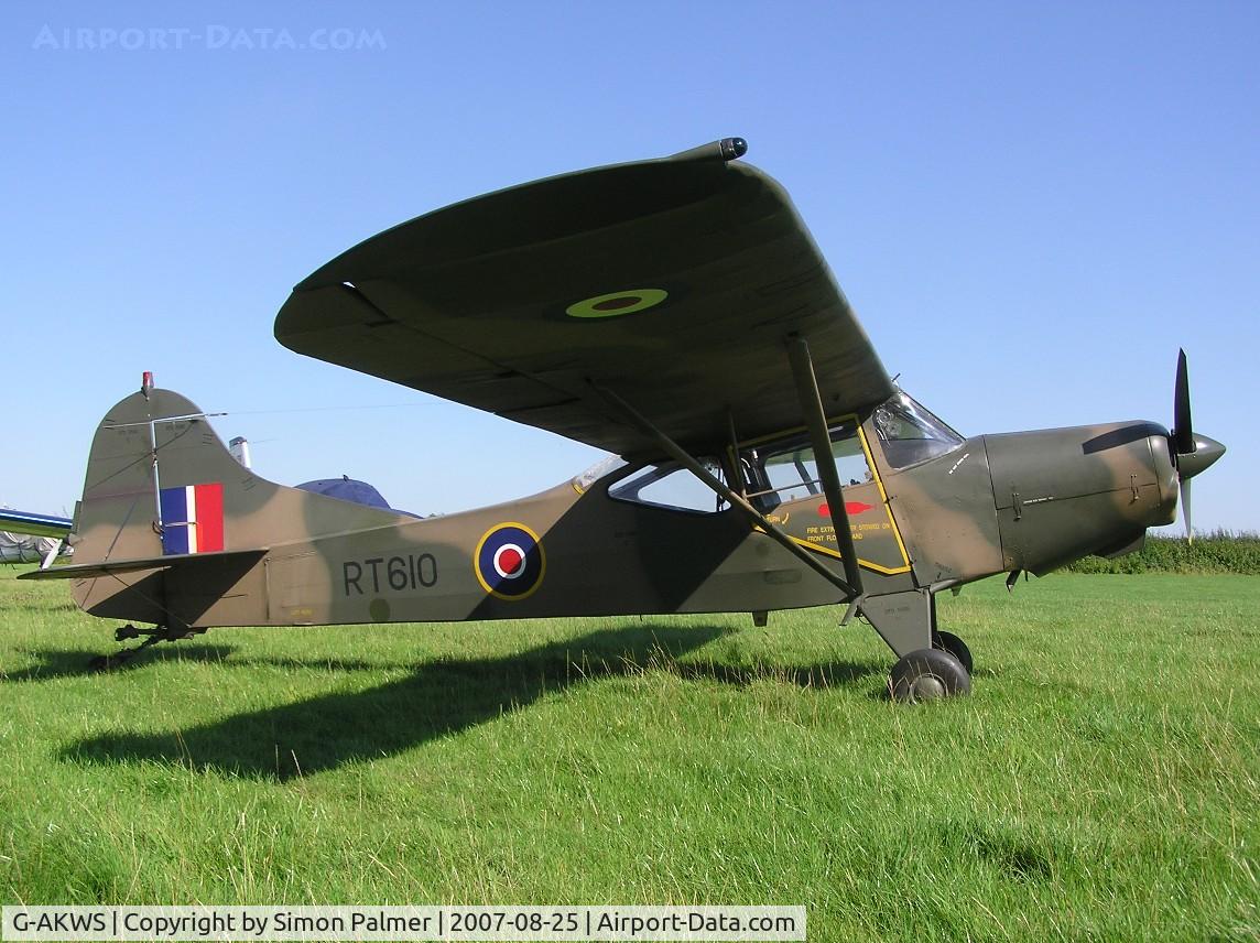 G-AKWS, 1944 Taylorcraft G Auster 4 C/N 1237, Auster 5A painted as RT610 at Bickmarsh
