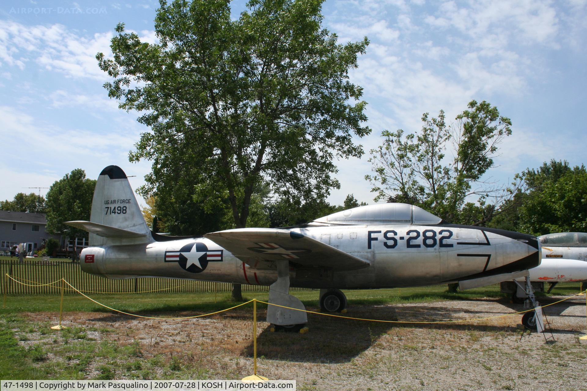 47-1498, 1947 Republic F-84C Thunderjet C/N Not found 47-1498, Republic F-84C