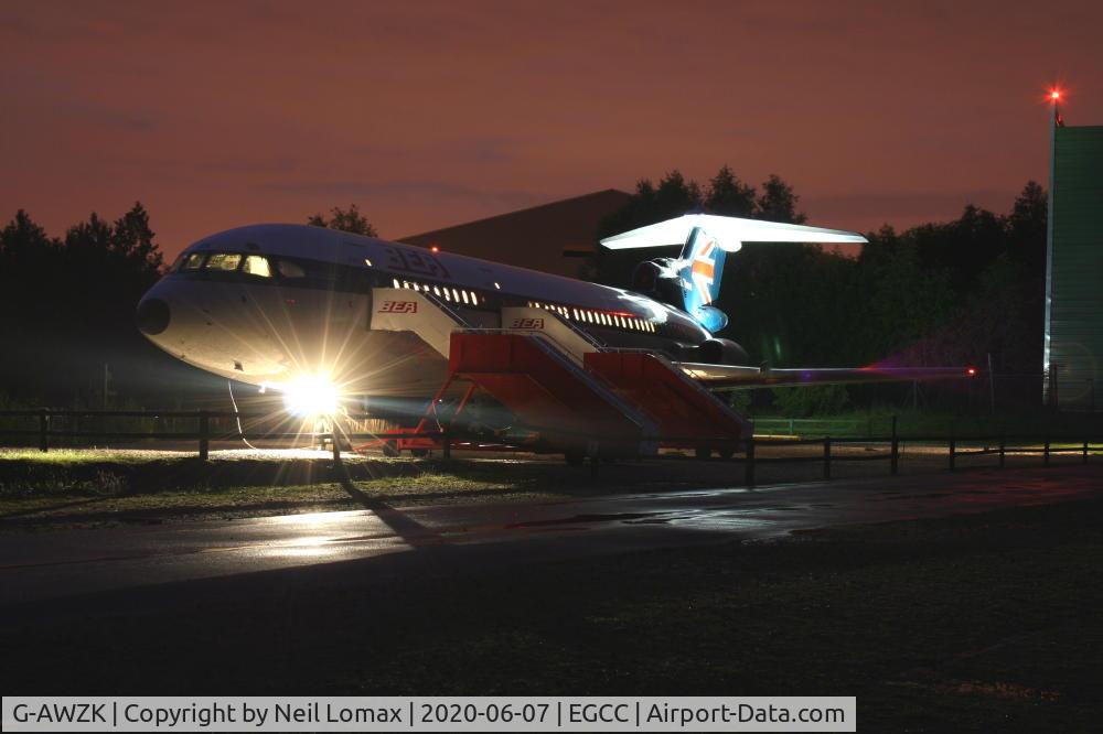 G-AWZK, 1971 Hawker Siddeley HS-121 Trident 3B-101 C/N 2312, Night photo shoot at the AVP.
