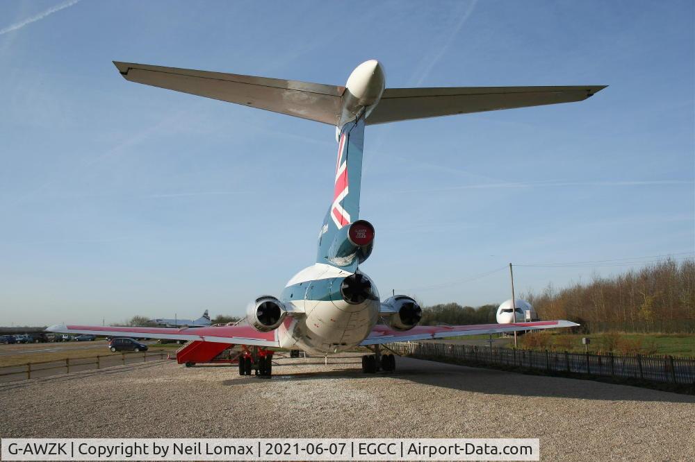 G-AWZK, 1971 Hawker Siddeley HS-121 Trident 3B-101 C/N 2312, Rear view of the noisey end.