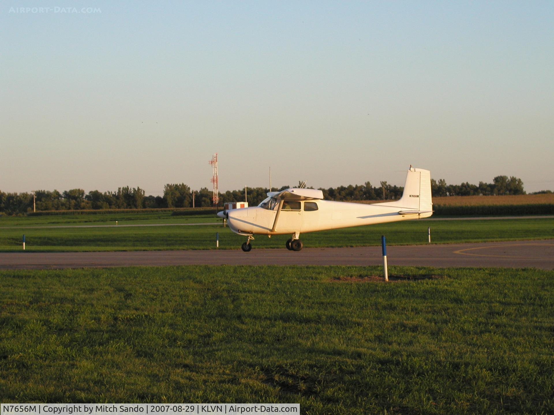 N7656M, 1959 Cessna 175 Skylark C/N 55956, Taxiing back to the hangar.