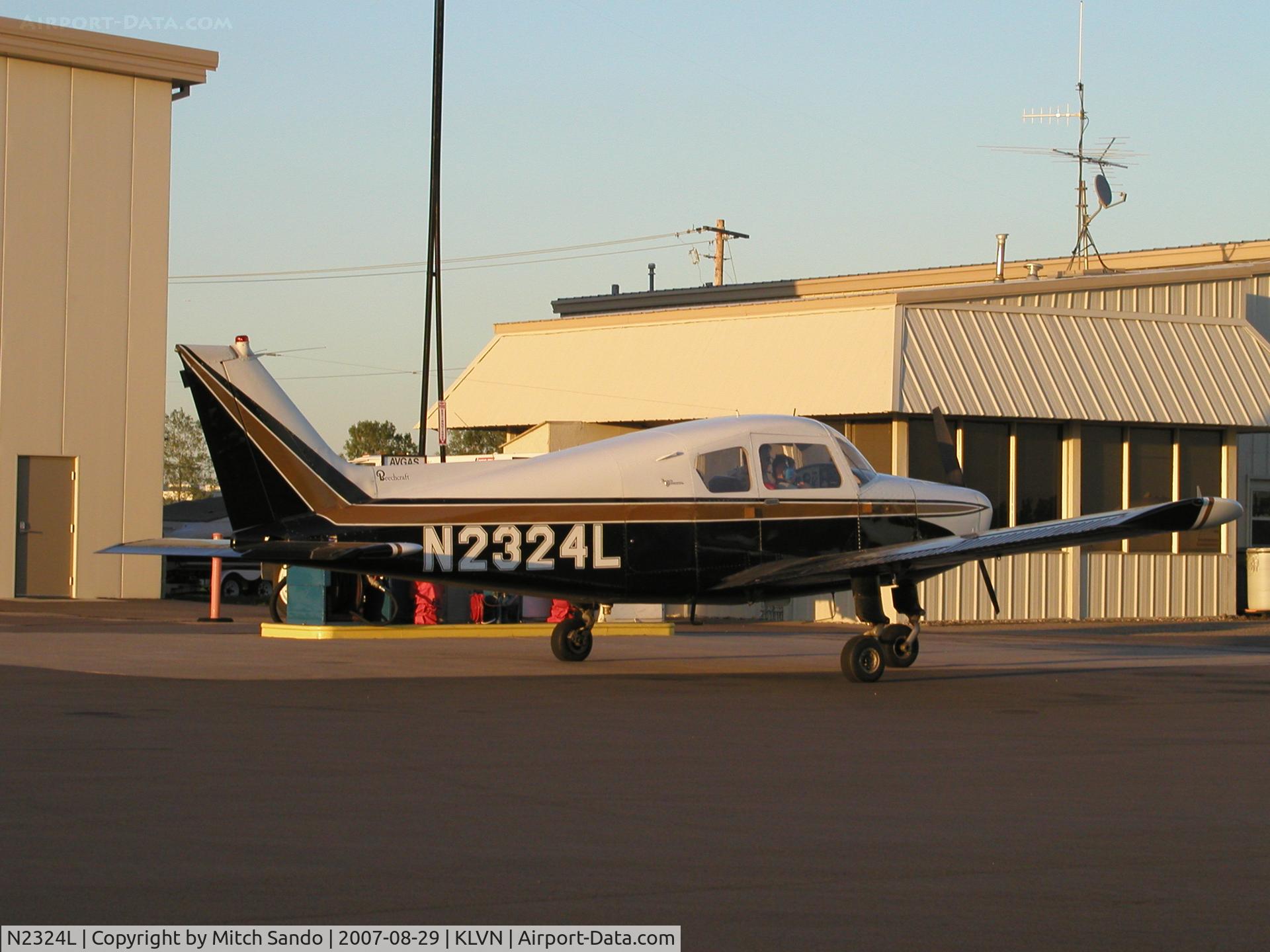 N2324L, 1963 Beech 23 Musketeer C/N M-150, Parked at the fuel pumps at Airlake.