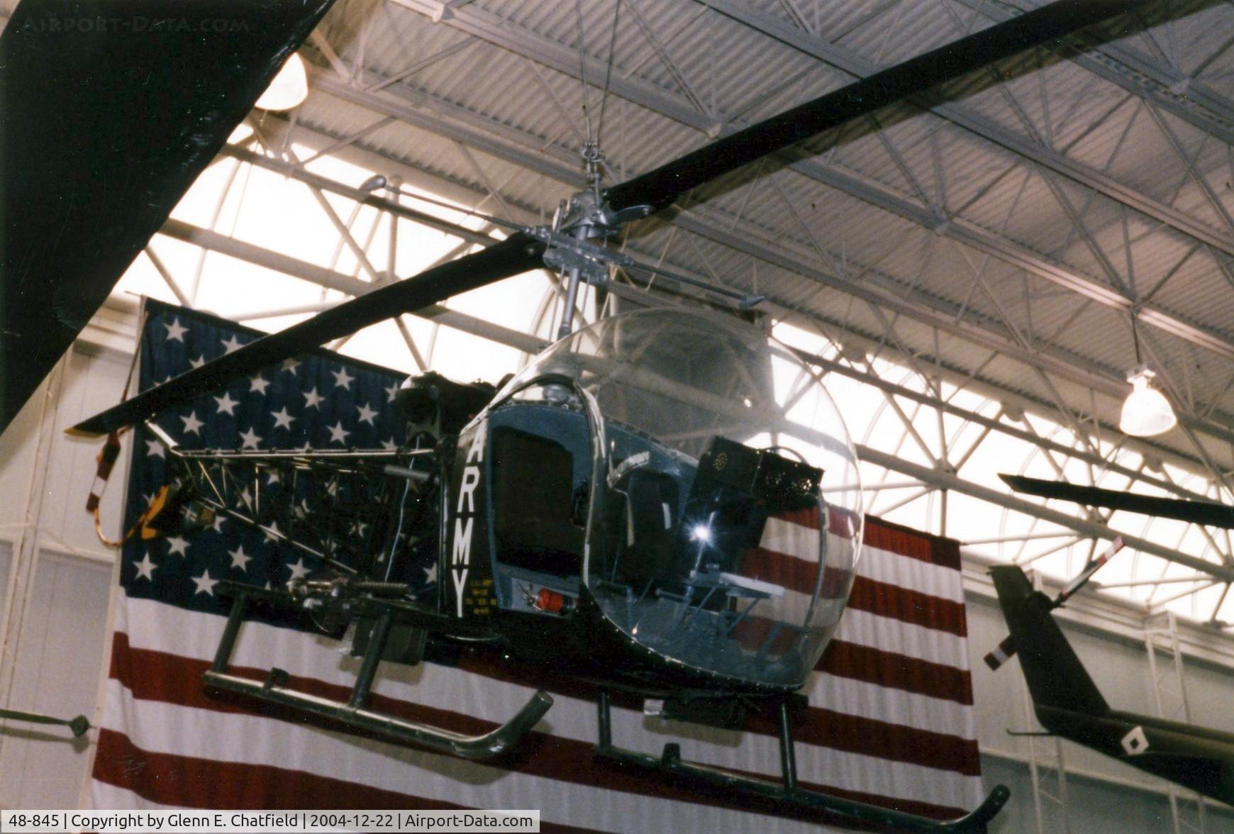 48-845, 1948 Bell H-13C Sioux C/N 129, OH-13C at the Army Aviation Museum, Ft. Rucker, AL