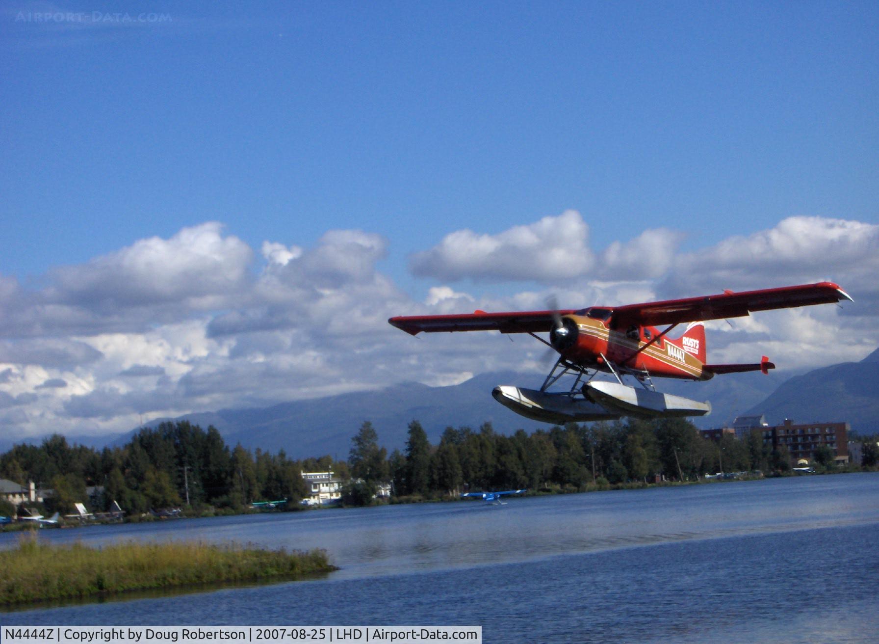 N4444Z, 1958 De Havilland Canada Beaver DHC-2 Mk1 C/N 1307, 1958 DeHavilland BEAVER DHC-2 MK.1, P&W R-985 450 Hp, of Rust Air, multiple certification, window mods, takeoff climb