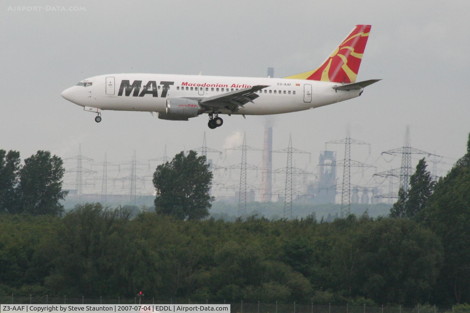Z3-AAF, 1988 Boeing 737-3B7 C/N 23858, Taken at Dusseldorf July 2007
