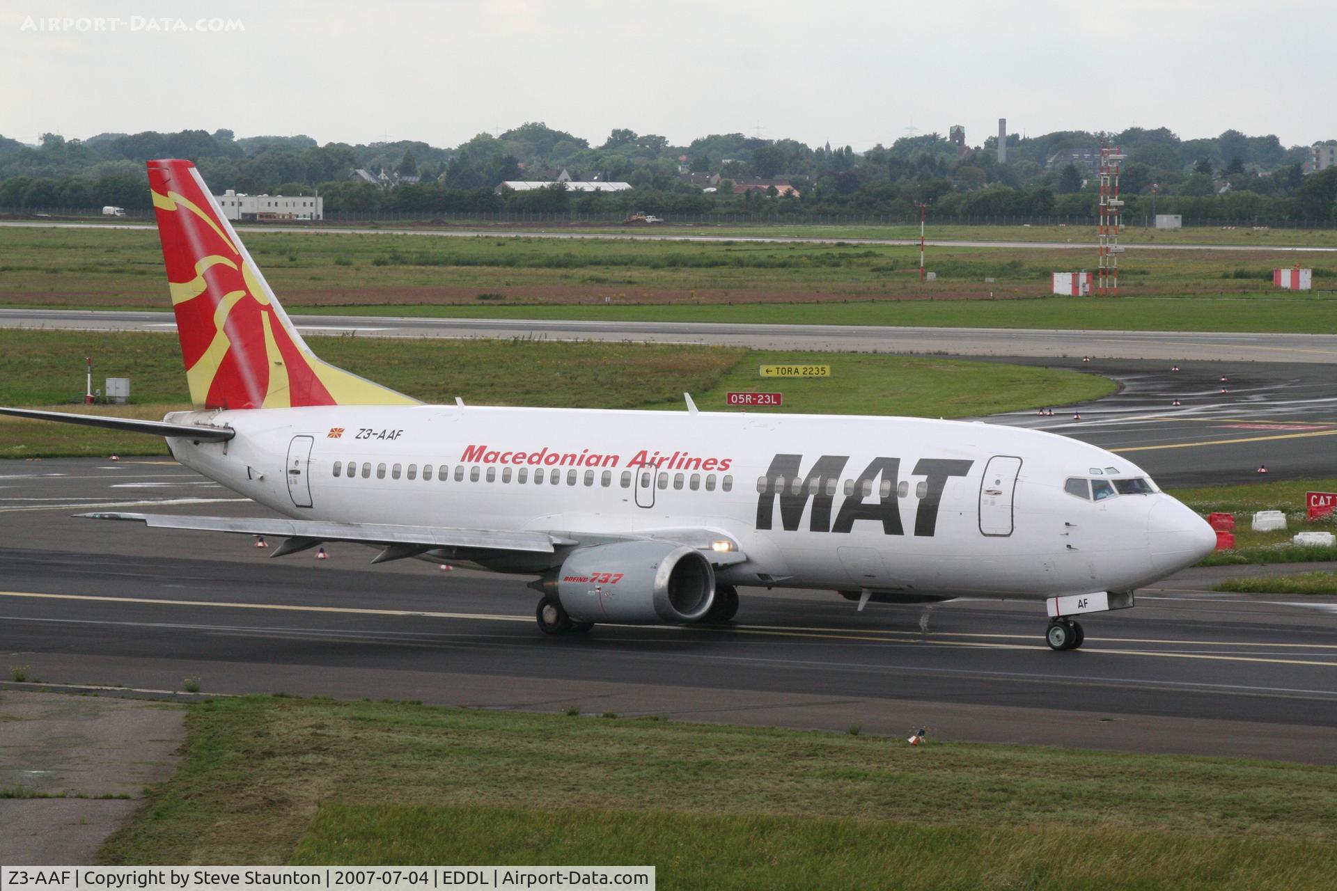 Z3-AAF, 1988 Boeing 737-3B7 C/N 23858, Taken at Dusseldorf July 2007