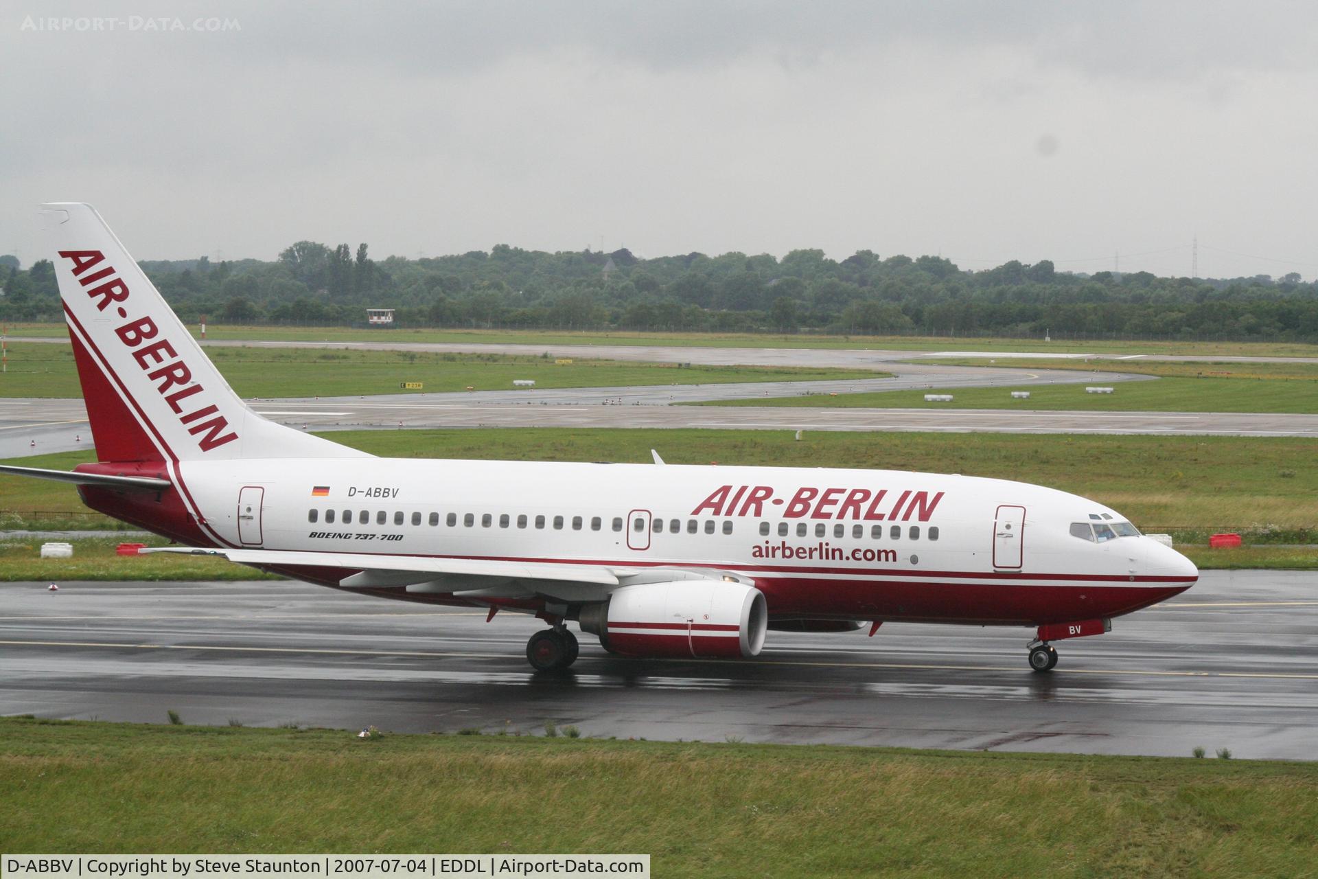 D-ABBV, 2001 Boeing 737-7Q8 C/N 30629, Taken at Dusseldorf July 2007