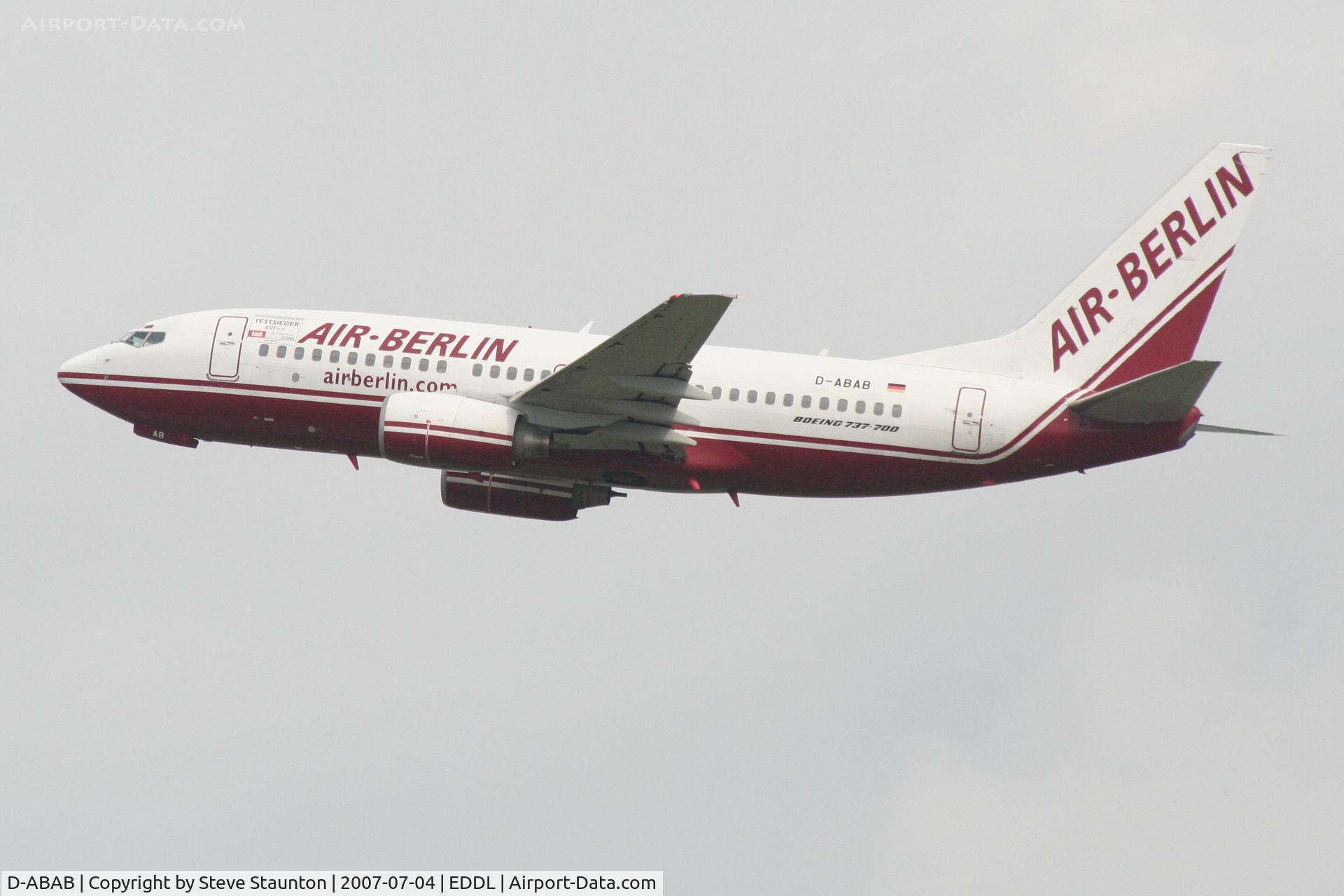 D-ABAB, 2001 Boeing 737-76Q C/N 30277, Taken at Dusseldorf July 2007