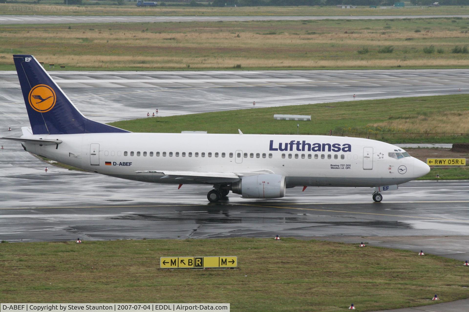 D-ABEF, 1991 Boeing 737-330 C/N 25217, Taken at Dusseldorf July 2007