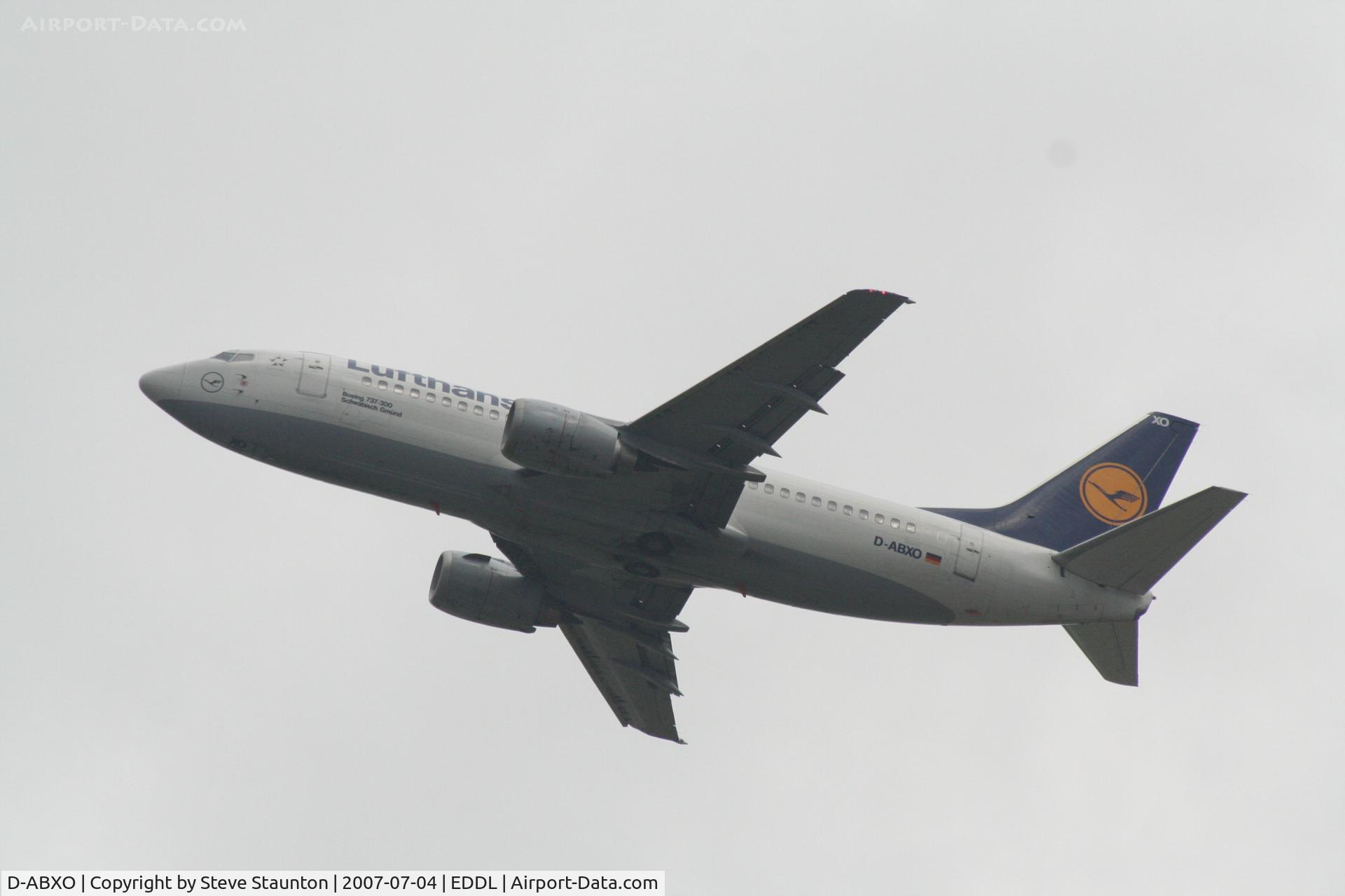 D-ABXO, 1987 Boeing 737-330 C/N 23873, Taken at Dusseldorf July 2007