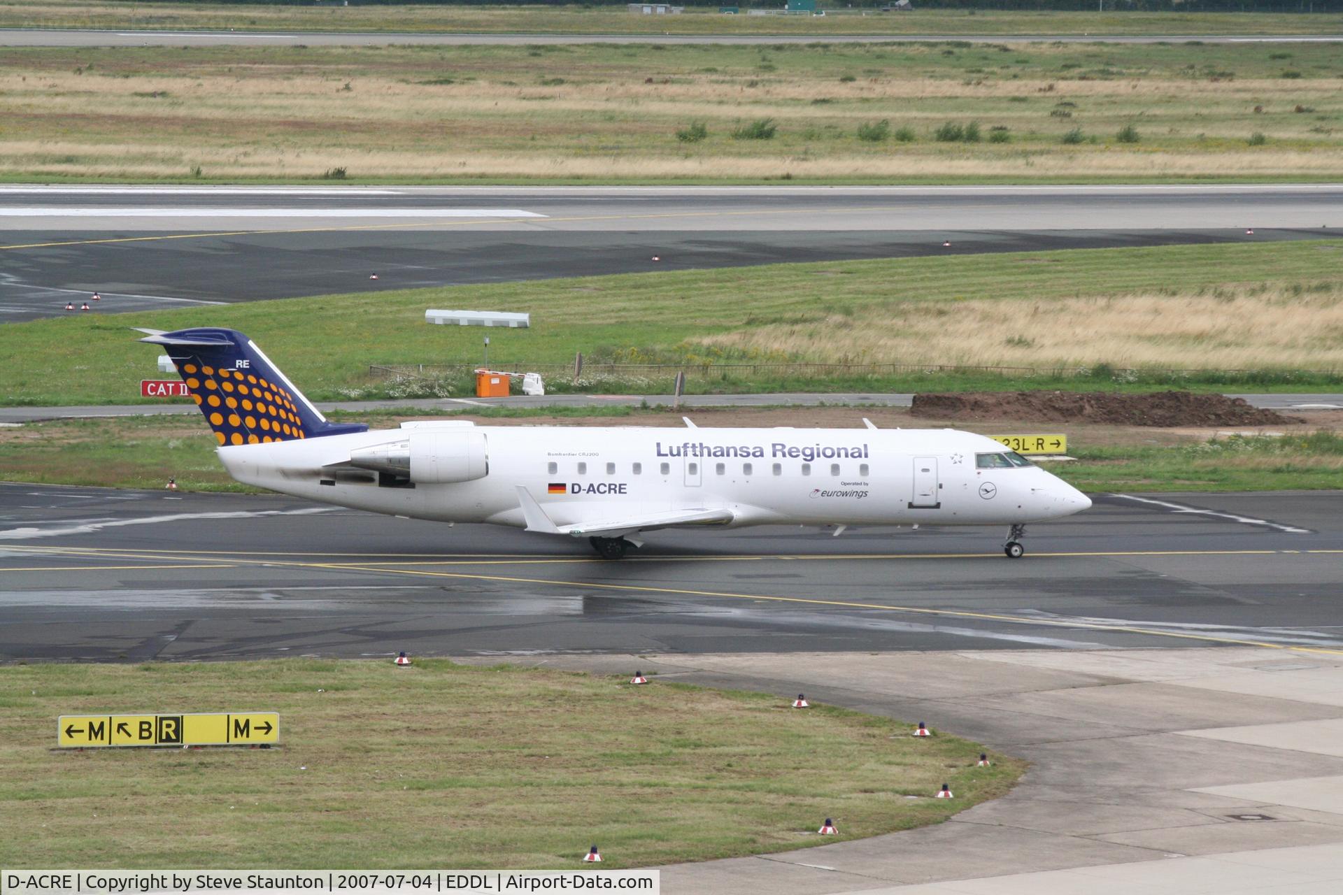 D-ACRE, 2002 Bombardier CRJ-200ER (CL-600-2B19) C/N 7607, Taken at Dusseldorf July 2007