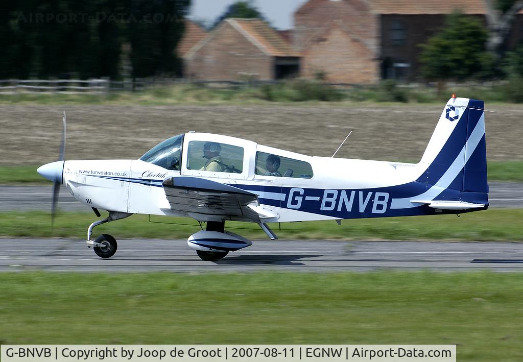 G-BNVB, 1978 Grumman American AA-5A Cheetah C/N AA5A-0758, Seen during departure from Wickenby