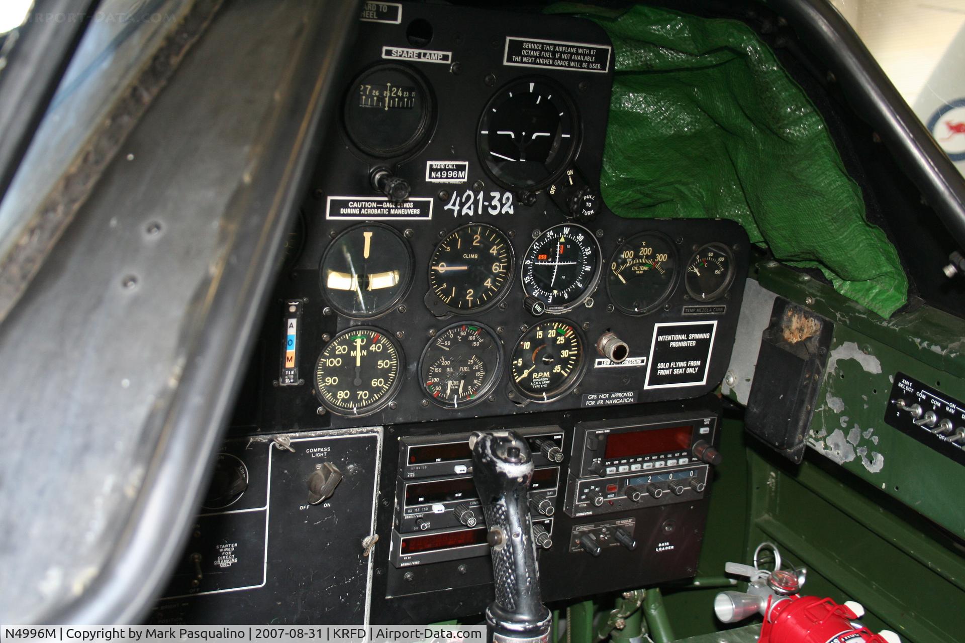 N4996M, 1944 North American AT-6D C/N 42-86142A, Front Cockpit