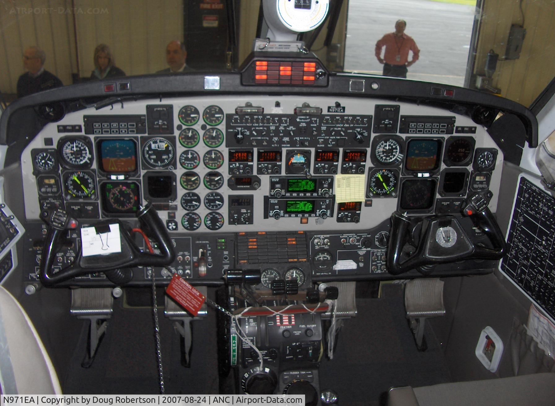 N971EA, 1999 Raytheon Aircraft Company 1900D C/N UE-387, 1999 Raytheon Beech 1900D Regional transport, two P&W-C PT6A-67D turboprops each flat rated at 1,279 shp, of ERA Aviation, powered panel
