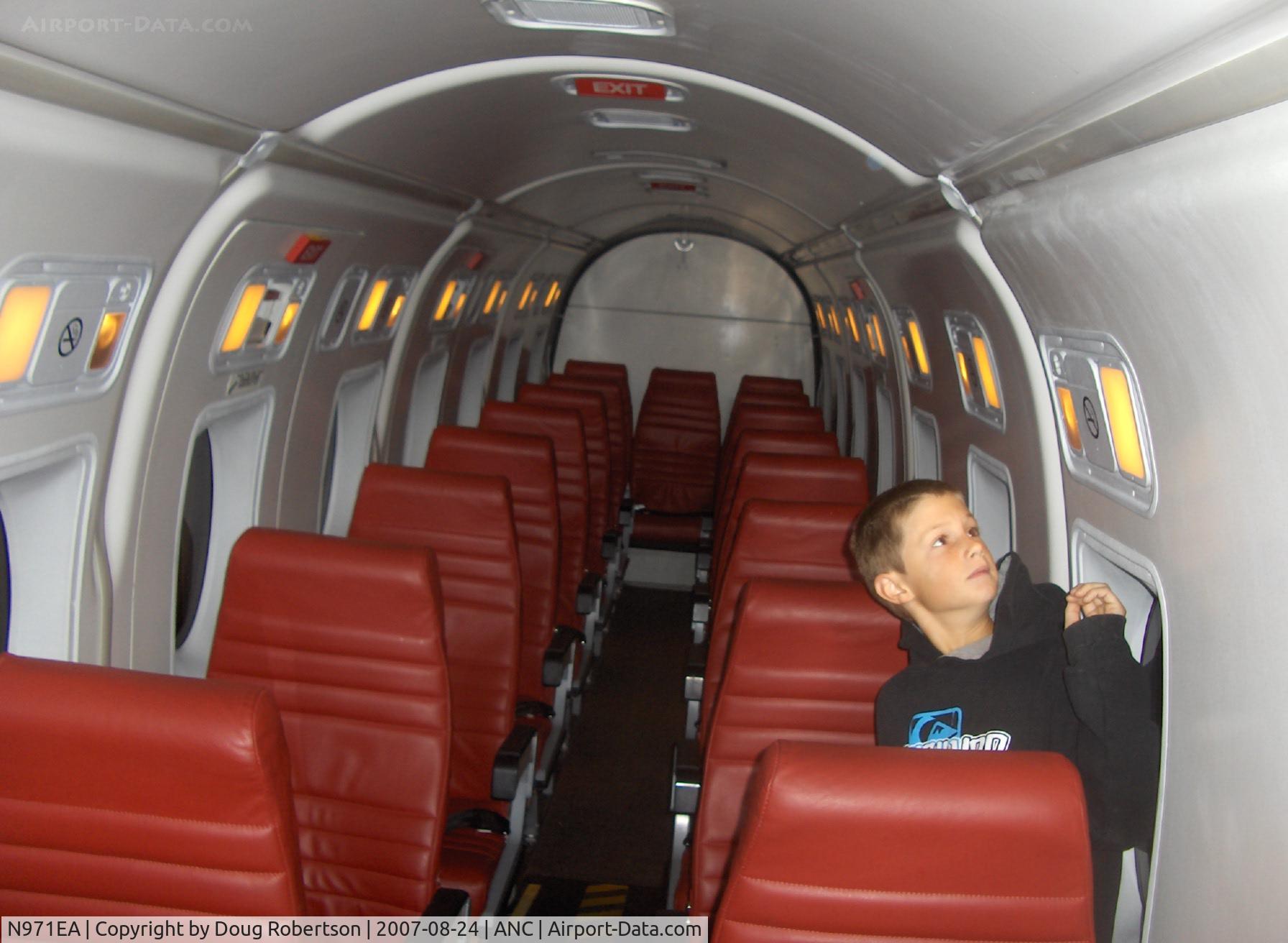 N971EA, 1999 Raytheon Aircraft Company 1900D C/N UE-387, 1999 Raytheon Beech 1900D Regional transport, two P&W-C PT6A-67D turboprops each flat rated at 1,279 shp, of ERA Aviation, 19 passenger seats with flat floor & stand-up headroom