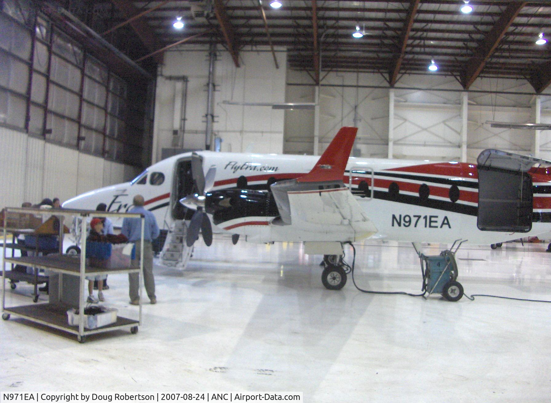 N971EA, 1999 Raytheon Aircraft Company 1900D C/N UE-387, 1999 Raytheon Beech 1900D Regional transport, two P&W-C PT6A-67D turboprops each flat rated at 1,279 shp, of ERA Aviation. Winglets add better hot & high performance