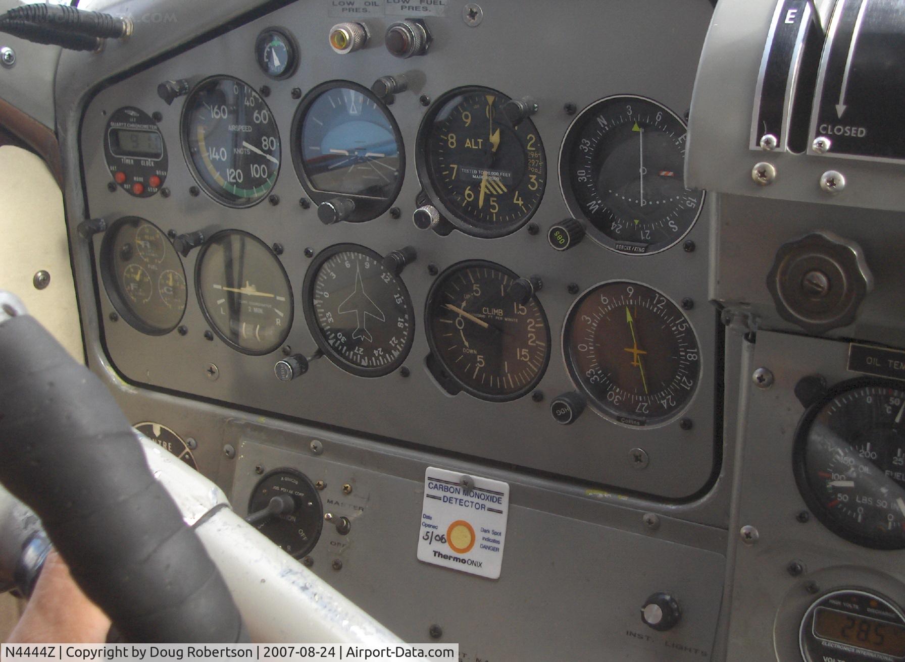 N4444Z, 1958 De Havilland Canada Beaver DHC-2 Mk1 C/N 1307, 1958 DeHavilland BEAVER DHC-2 MK.1, P&W R-985 450 Hp, panel at low cruise