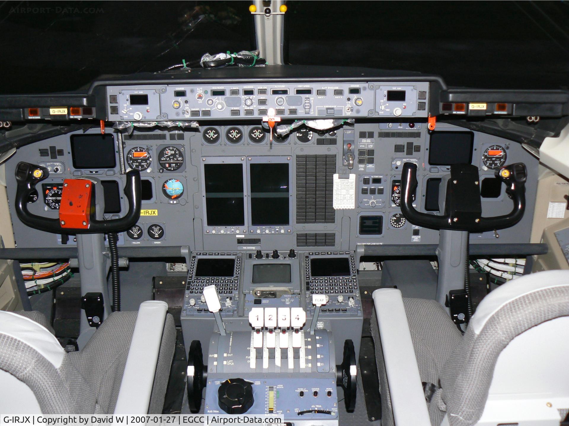 G-IRJX, 2001 British Aerospace Avro 146-RJ100 C/N E3378, On display at Manchester Airports viewing park.