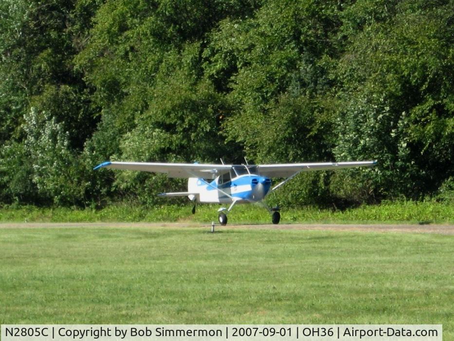 N2805C, 1954 Cessna 170B C/N 26348, Departing the breakfast fly-in at Zanesville, OH (Riverside)