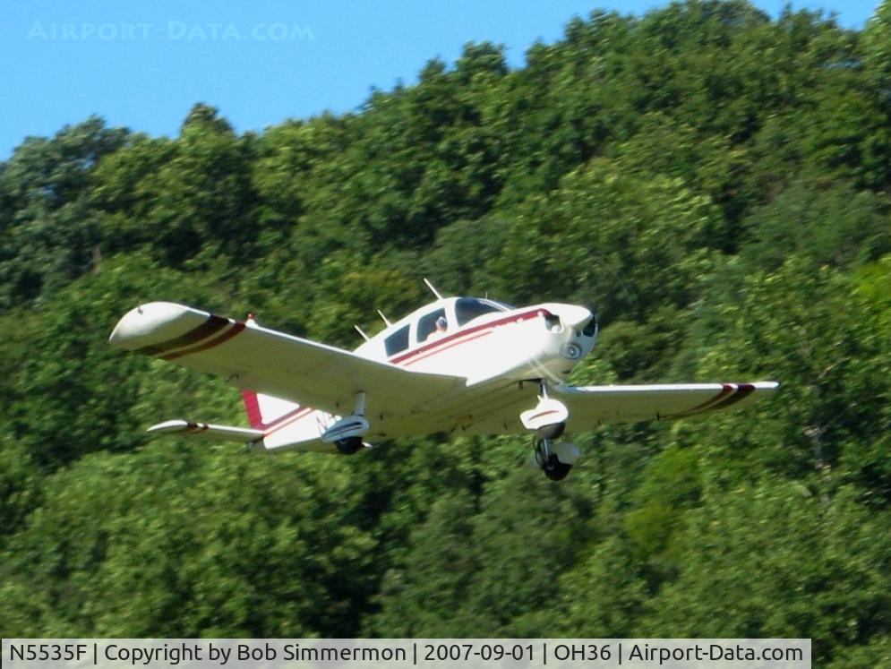 N5535F, 1968 Piper PA-28-140 C/N 28-24934, Departing the breakfast fly-in at Zanesville, OH (Riverside)