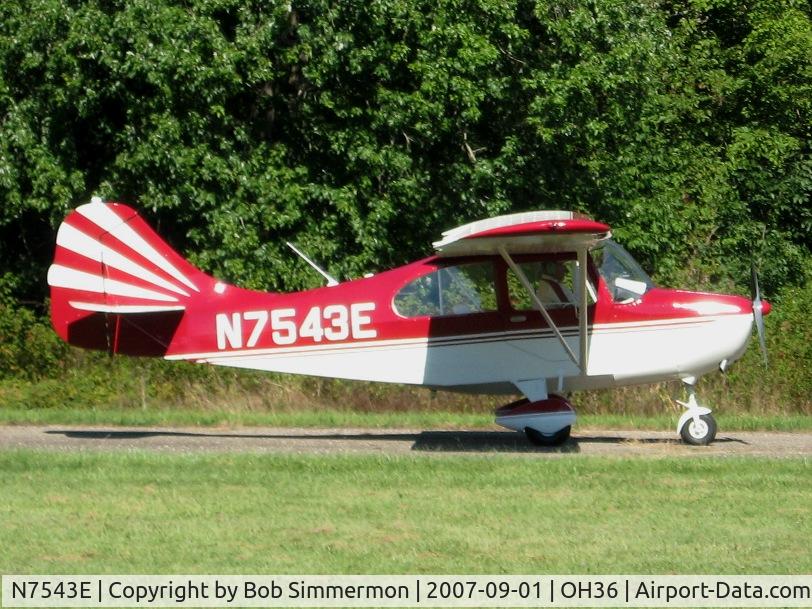N7543E, 1958 Champion Aeronca 7FC C/N 7FC-202, Breakfast fly-in at Zanesville, OH (Riverside)