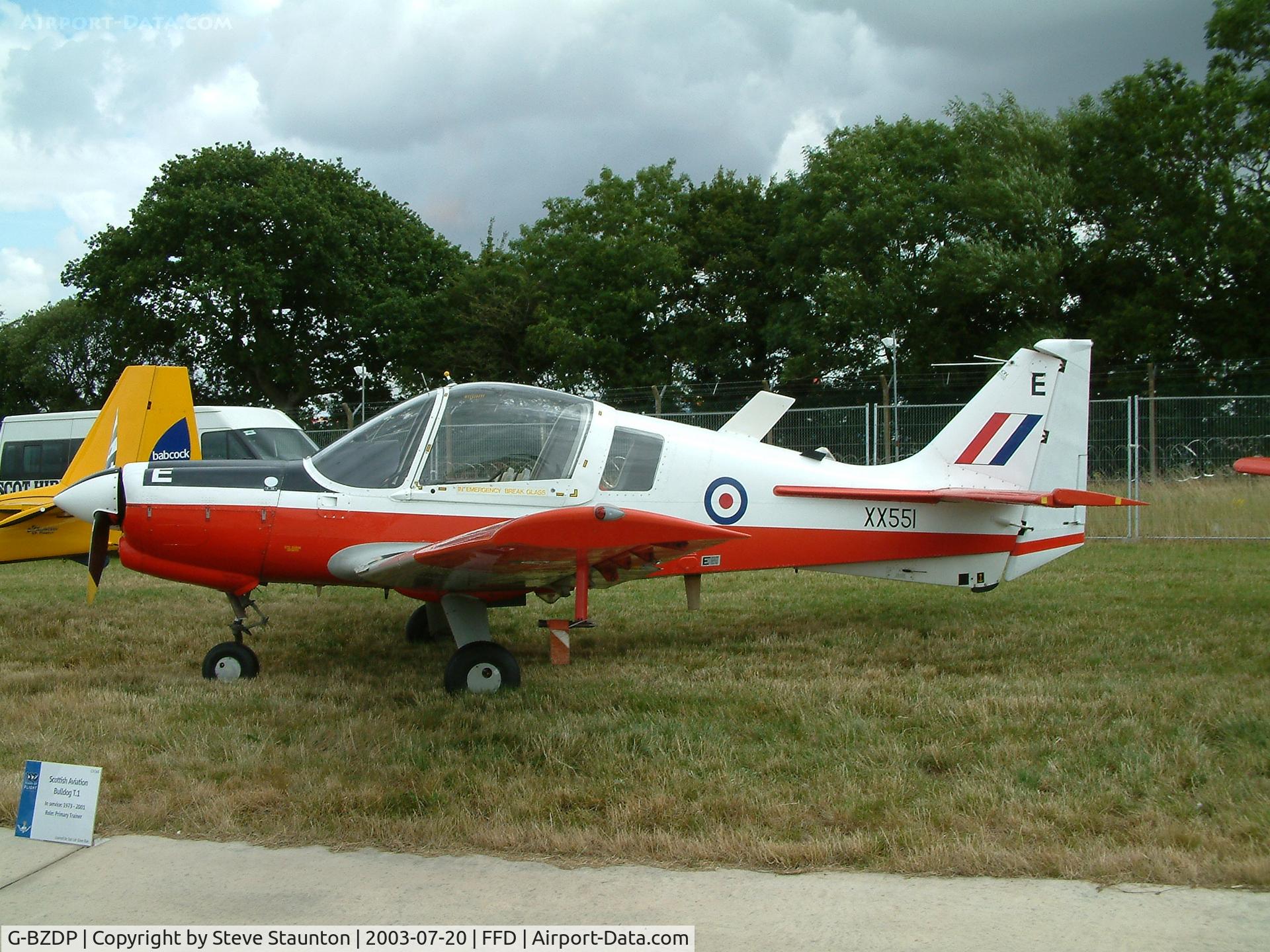 G-BZDP, 1974 Scottish Aviation Bulldog T.1 C/N BH120/244, Royal International Air Tattoo 2003