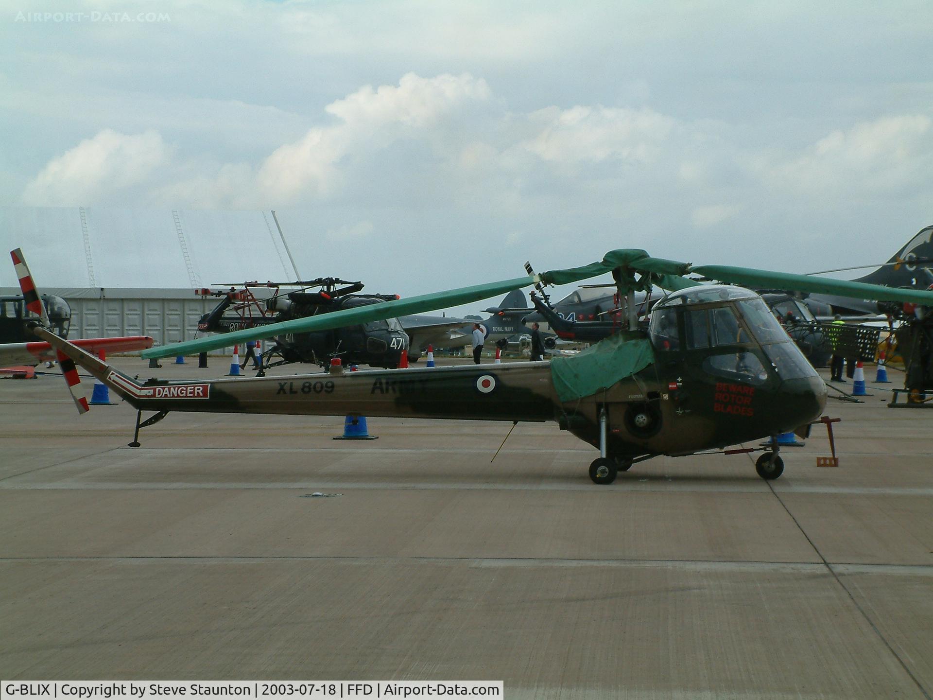 G-BLIX, 1958 Saunders-Roe Skeeter AOP.12 C/N S2/5094, Royal International Air Tattoo 2003