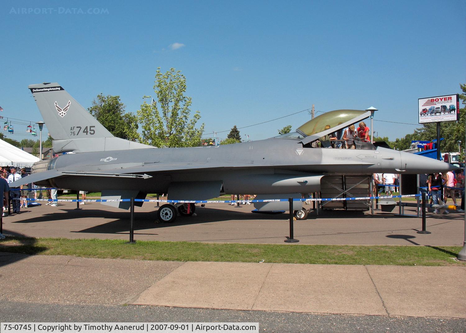 75-0745, 1977 General Dynamics YF-16A Fighting Falcon C/N 61-1, At the Minnesota State Fair